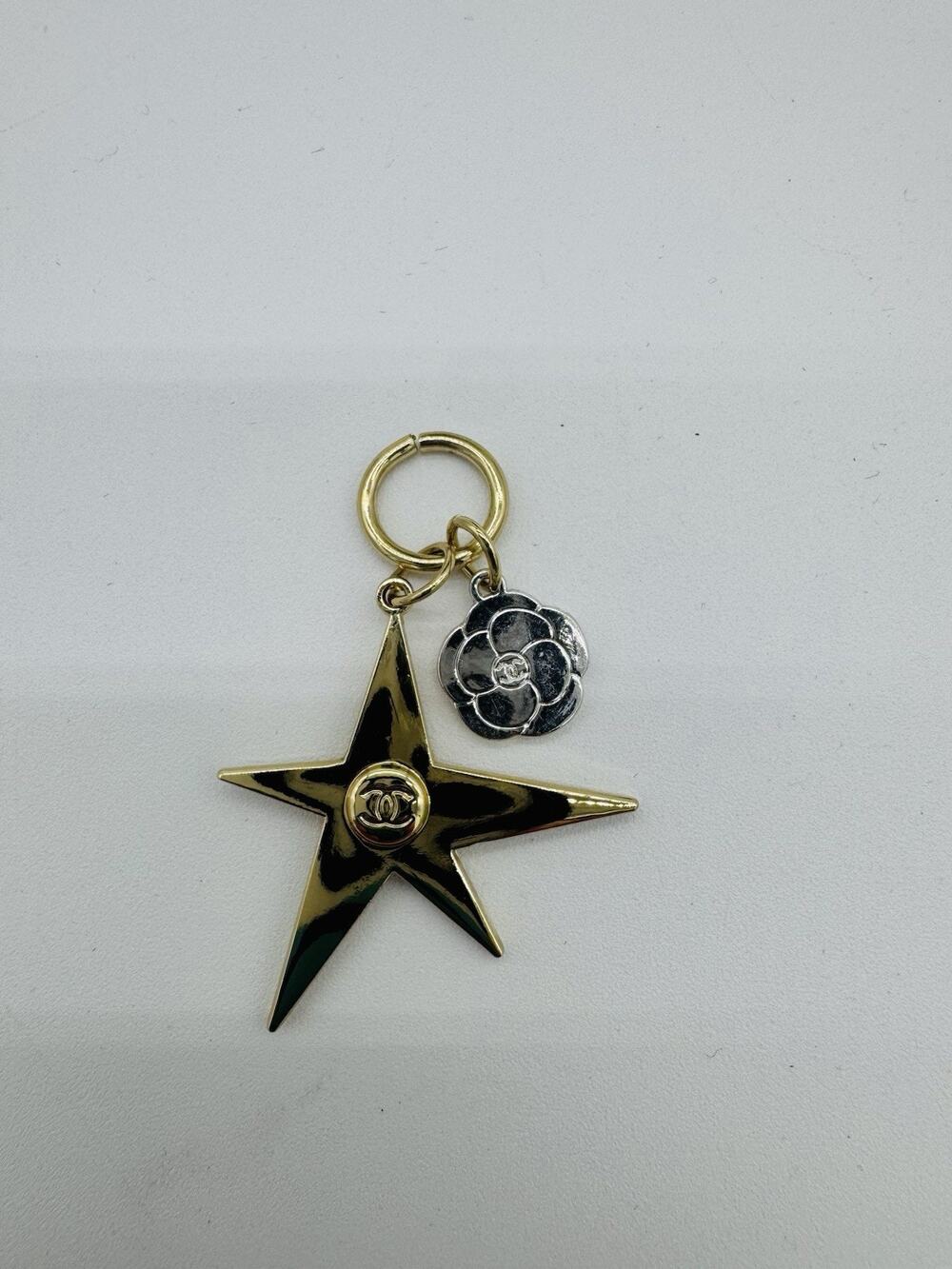CHANEL Holiday 2025 Camellia Star Comet Charm Keychain Novelty Gold Silver